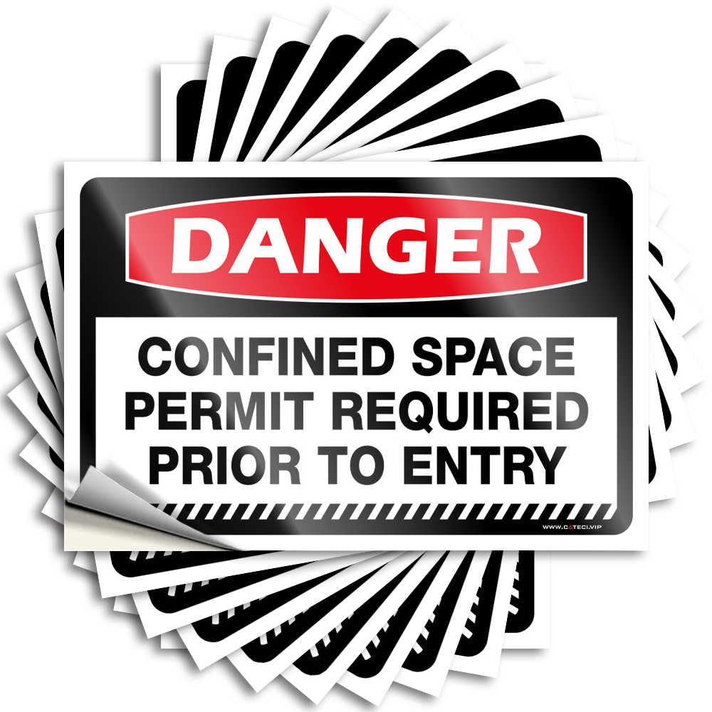 Decals - Scented Nice Danger Confined Space Permit Required Prior to Entry for Gathering Vintage Kitchen Accessories(8X12CM)