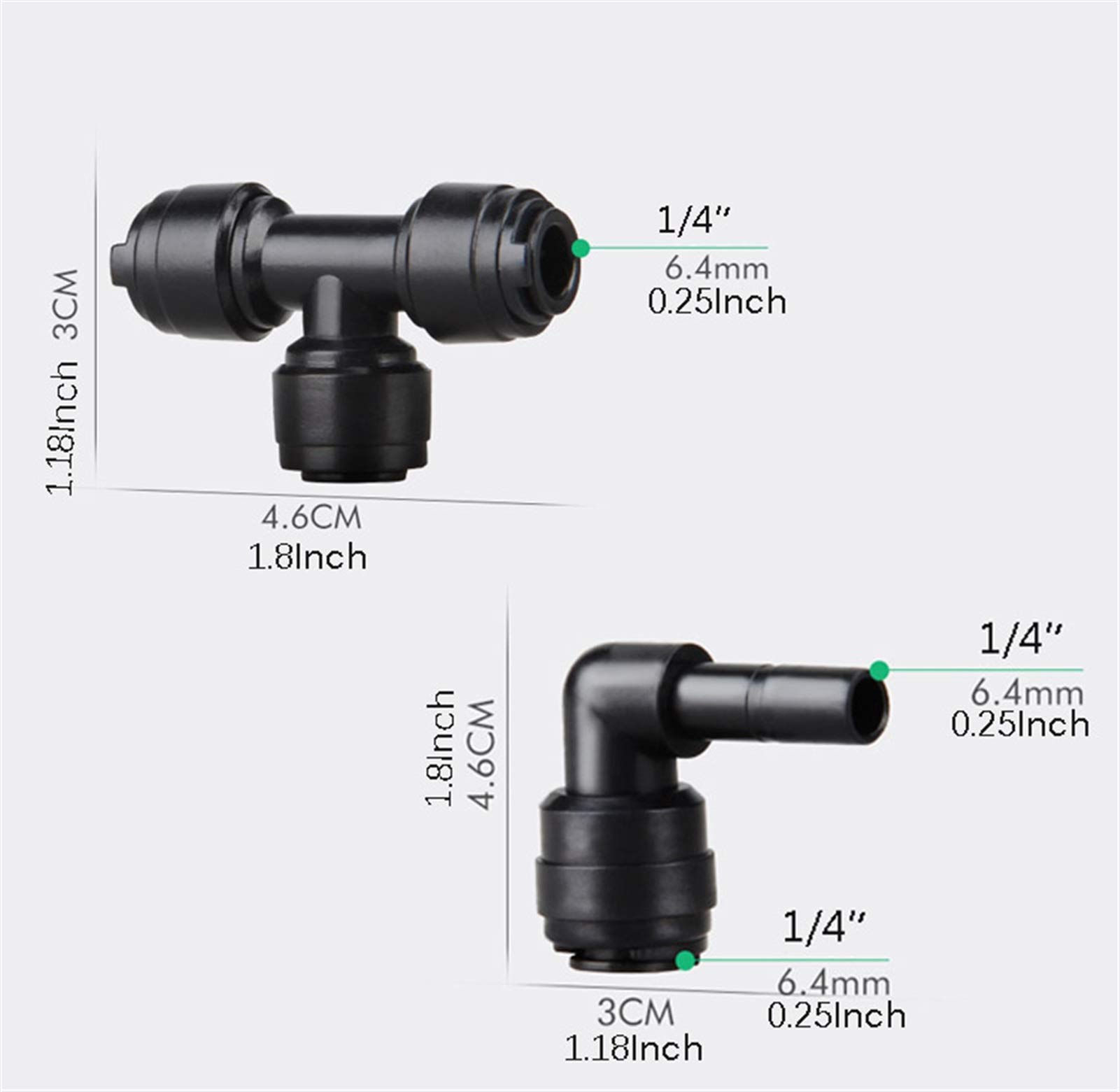 Kit de 6 boquillas de nebulización de latón para sistema de refrigeración, mascotas, animales de jardín ecológicos, sistema de nebulización con tees de bloqueo deslizante de 1/4 pulgadas, boquillas d