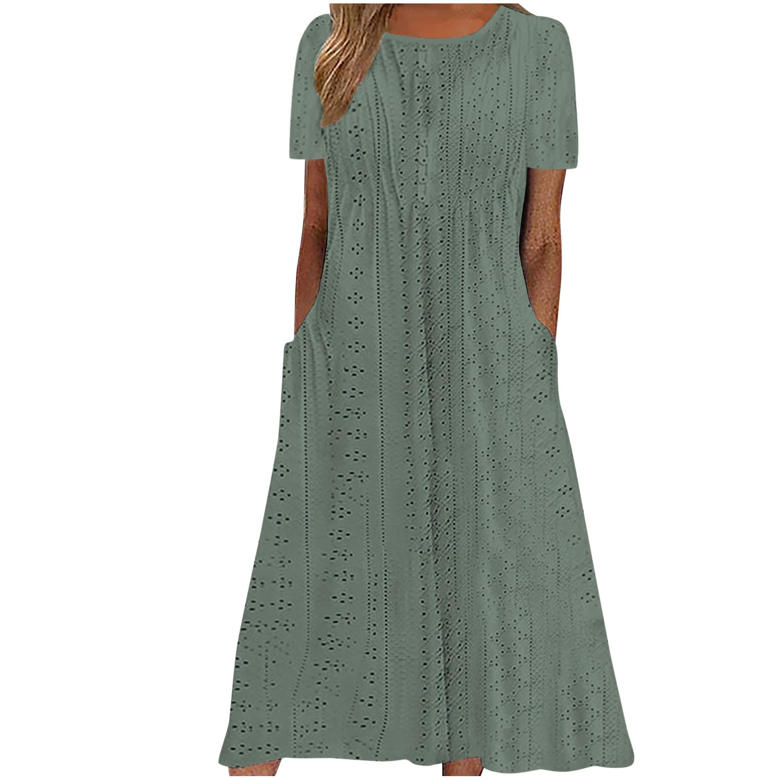 GenericBridesmaid Dresses for Women UK Vintage Summer Loose Short Sleeve Beach Swing Dress Ladies Bohemian Floral Print Tunic Dress A Line Daily Dress Boho Dresses with Pockets