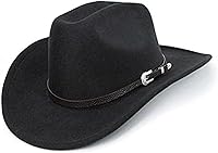 XuoAz Western Cowboy Hat for Men & Women - Classic Roll-Up Fedora with Buckle Belt, Breathable S-M Unisex Hat