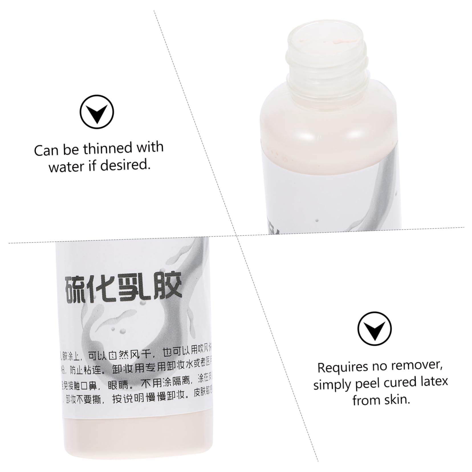 Mikinona 4 Piezas 1 látex vulcanizado malvavisco sangre falsa lavable soplo de polvo fijador Víspera de Todos fiesta luminosa pintura facial maquillaje de látex latex liquido