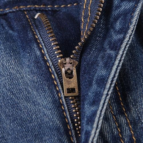 Men's Casual Distressed Jeans Twill Drop Crotch Jogger Denim Pants Classic Pocket Zipper Pantalon Jean4