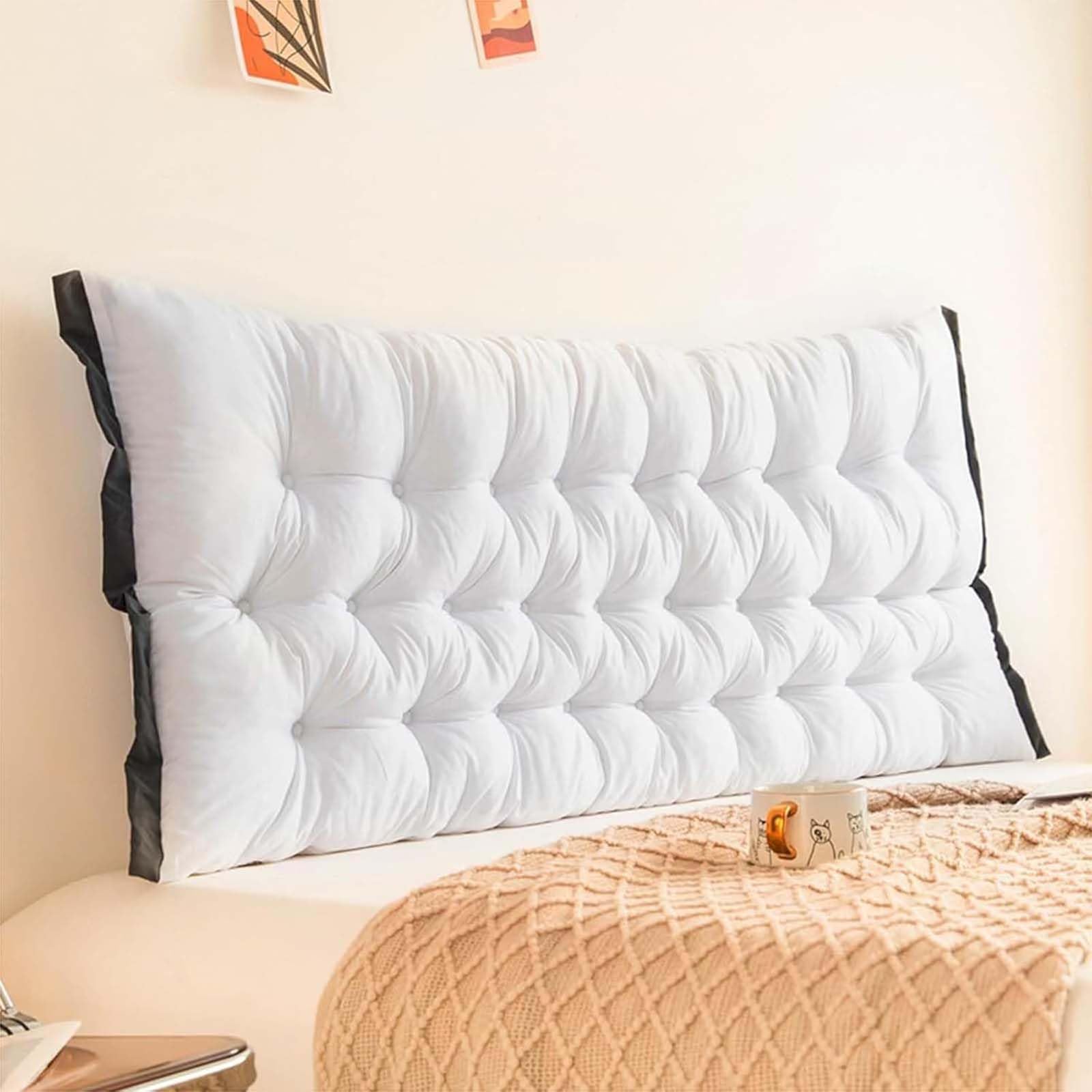 MAYFABD Headboard Pillows Wedge Lumbar Bed Pillow Reading Backrest Cushion Bolster Support Headboard Pillow Bed Wedge Pillow Large Reading Pillow for Bay Window Sofa Bedroom,F,100 * 10 * 50cm