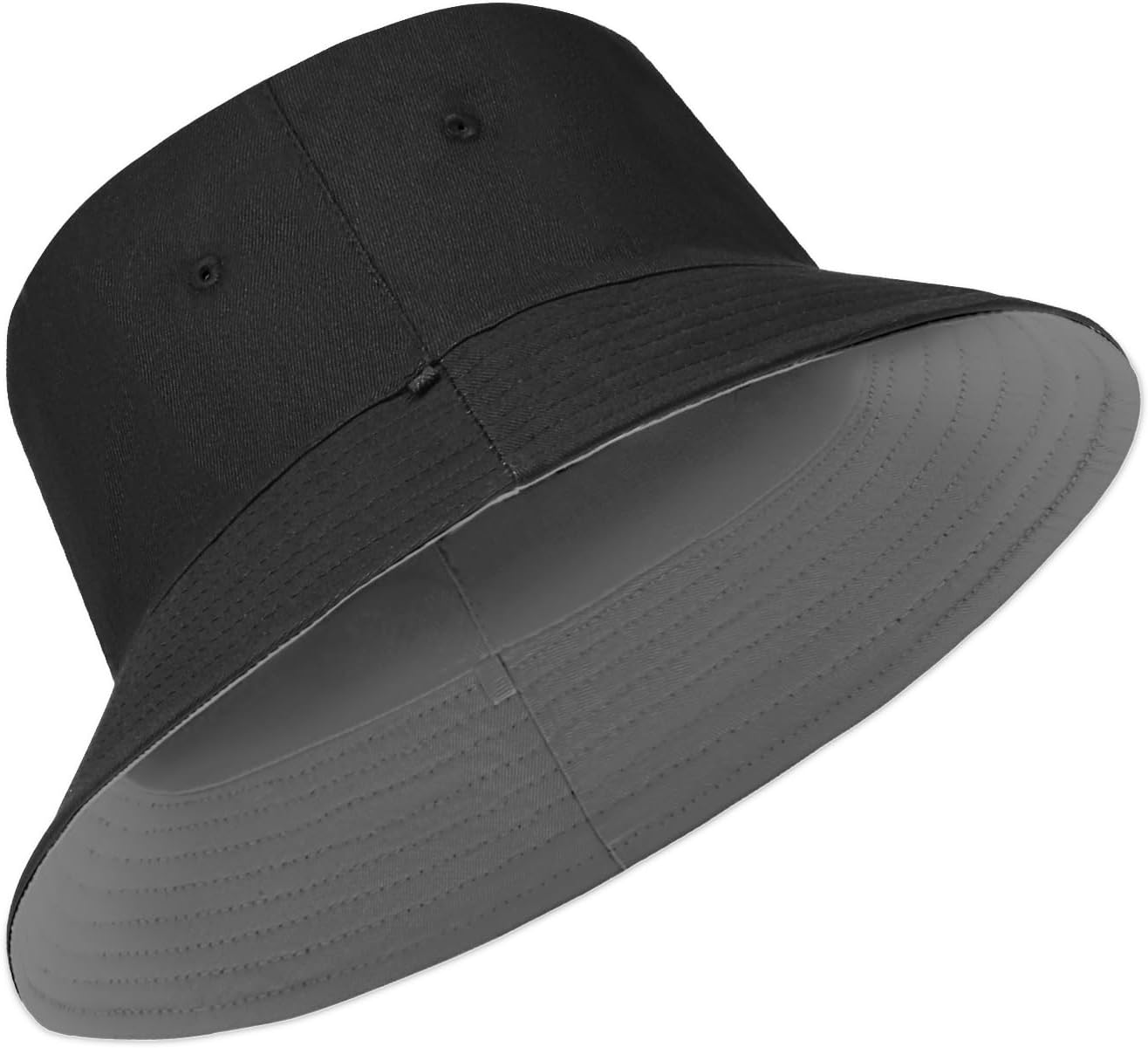 Oversize XXL Bucket Hat, Reversible Cotton Fisherman Hats, Unisex Double Side Wear Bucket Sun Hats with Chin Strap