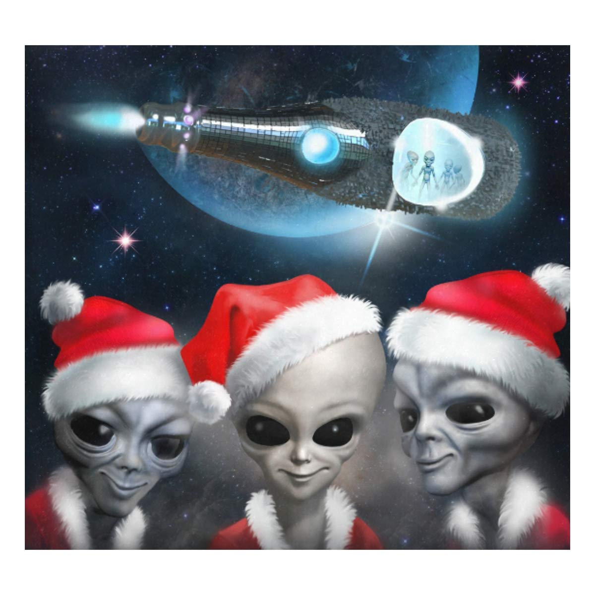 Taza de viaje de acero inoxidable con aislamiento al vacío, doble pared, a prueba de fugas, con diseño de galaxia y Papá Noel, personalizable con estampado de galaxia y Papá Noel, 500 ml