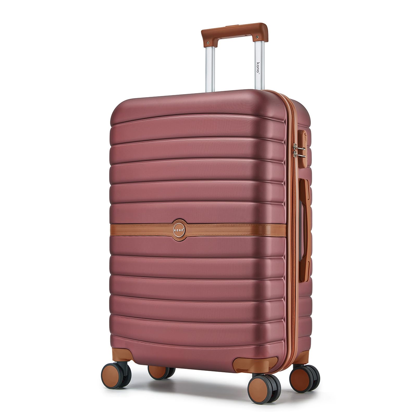KONO Koffer Trolley Handgepäck Mittelgroß Groß, Hartschalenkoffer aus ABS+PC, Reisekoffer Set mit 4 Rollen, Zahlenschloss und Teleskopgriff für Flugreisen, Business, Urlaub und Familienreisen | Leichter und kratzfester Koffer aus Polycarbonat und ABS, für Damen und Herren