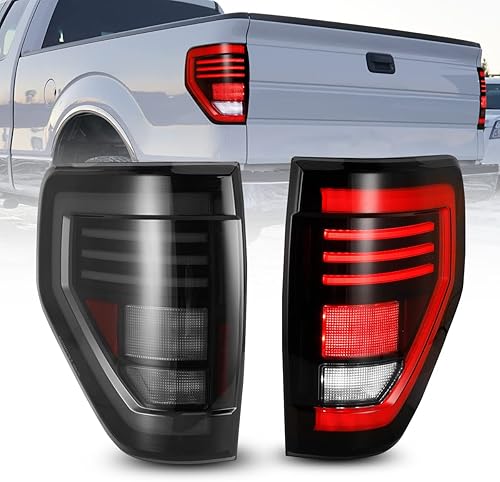 ROXX Luces traseras F150, conjunto de luces traseras secuenciales LED para Ford F150 2009-2014 modelo Styleside solamente, par de luces traseras LED