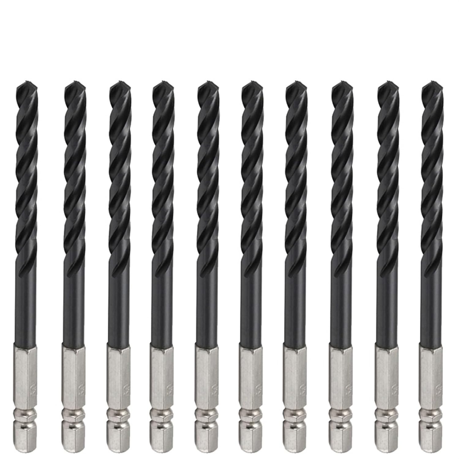 10Pcs 3mm-6.5mm M35 HSSCO Cobalt TiAlN Drill Bits 3 Flutes Twist Bit for Stainless Steel Quick Change(3/3.2/4/4.2/4.5/5/6/6.5mm)(3.2mm 10pc)