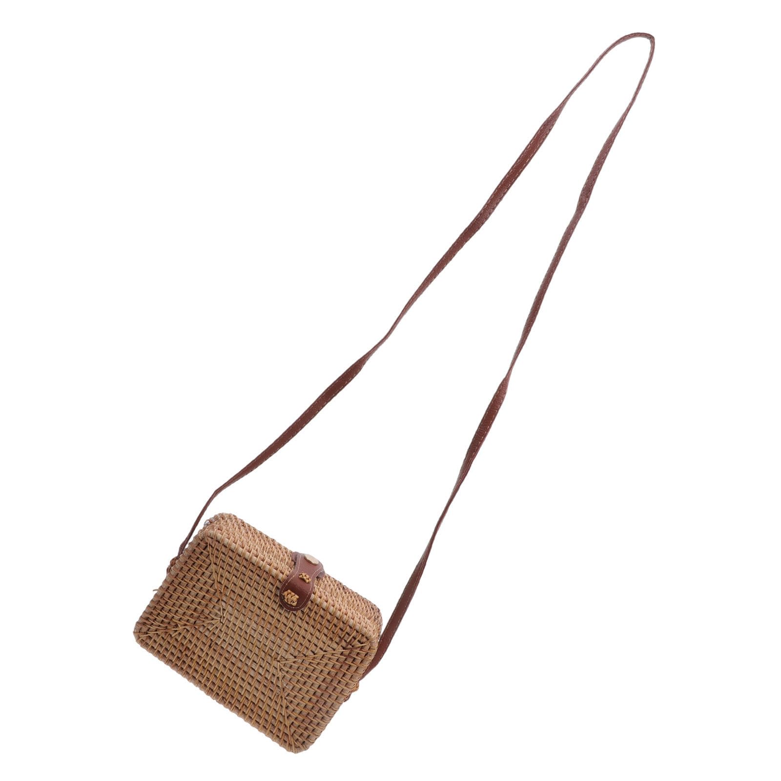 Bolso Bandolera de Ratán Halloween, Mini Tejido a Mano para Mujer