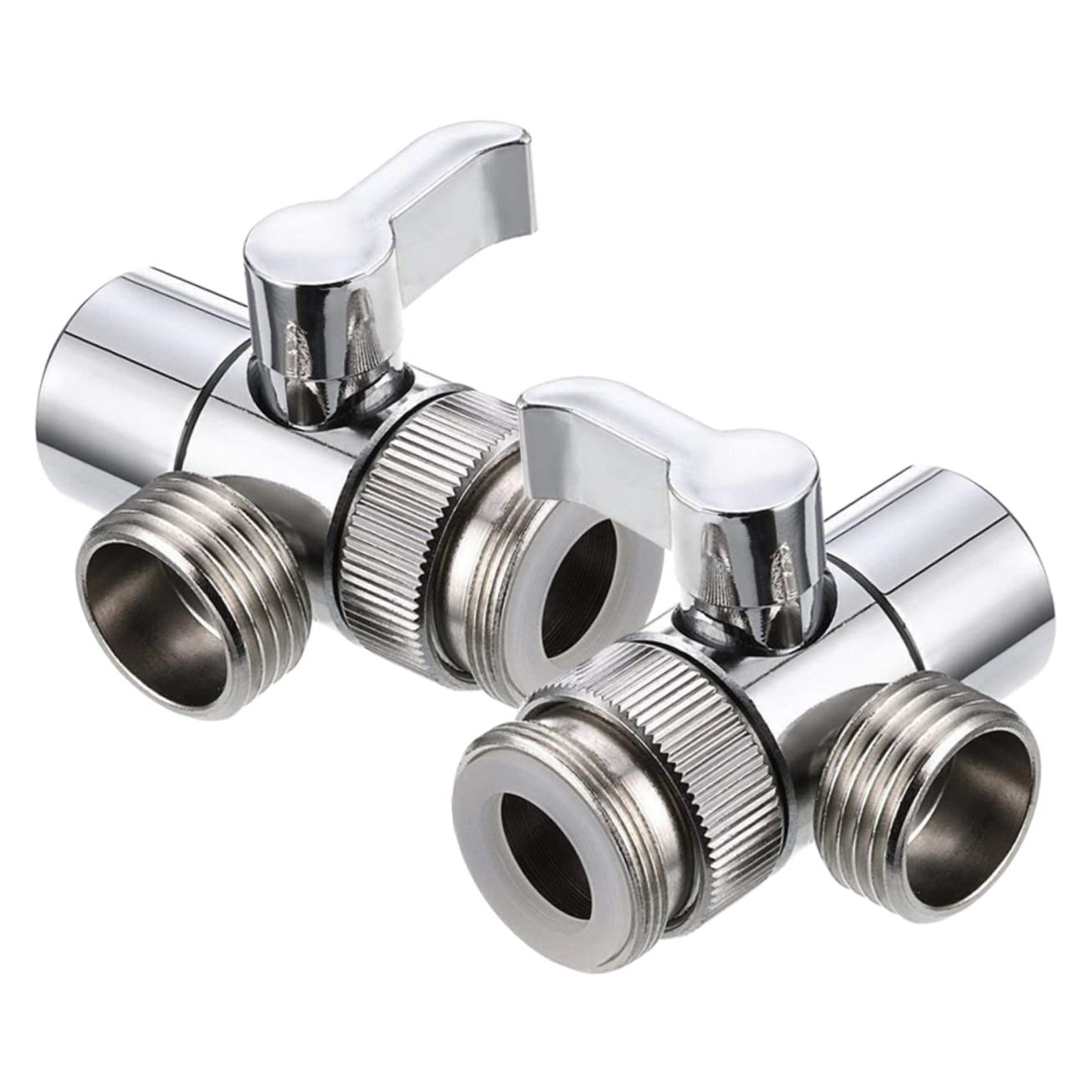 Kit de desviador de grifo de 3 vías, adaptador de grifo de fregadero portátil, conector de manguera doble para una fácil fijación, paquete de 2 divisores de manguera de agua para uso en cocina y