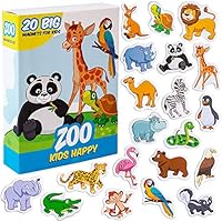 Fridge Magnets for Kids MAGDUM Zoo Animal Magnets - 20 Large Kids Fridge Magnets - Fridge Magnets for Toddlers - Magnetic Animals Magnets Toys - Toddler Magnet Toys - Baby Preschool Toys Magnetic Toys