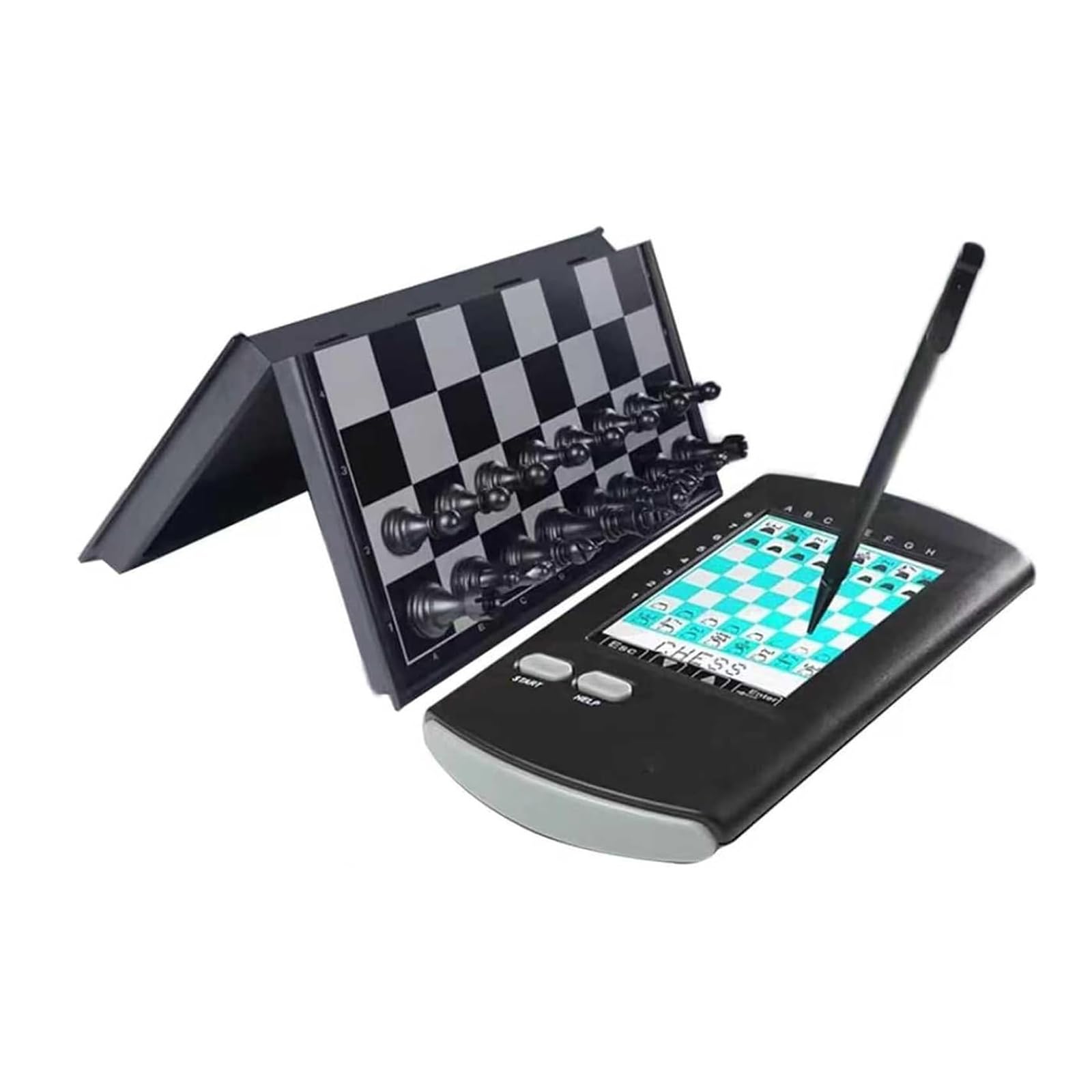 Échiquier électronique Portable avec fonctionnalités intelligentes IA, Stylet, écran LCD rétroéclairé, Vitesse réglable, Plusieurs Niveaux de difficulté pour Adultes et débutants.