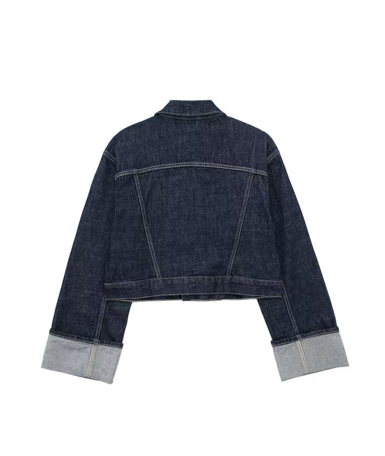 Chaqueta vaquera vintage for mujer, con solapa de un solo pecho, manga larga y bolsillos, chaqueta azul oscuro, estilo High Street