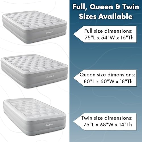 Miniatura 6 de Beautyrest Skyrise - Colchón de cama de aire con soporte de borde y bomba exprés 16 pulgadas de tamaño matrimonial