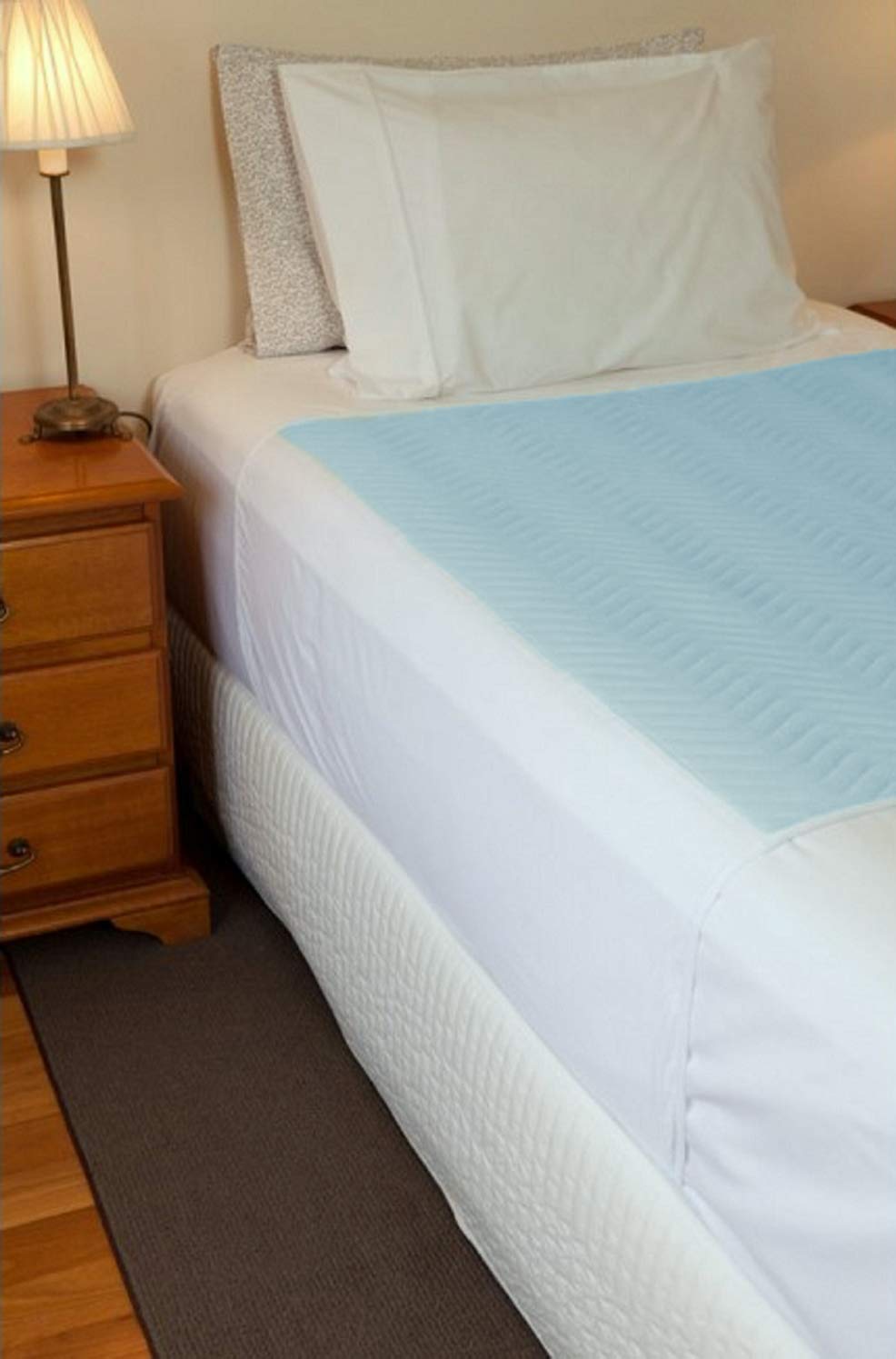 Comfortcare Blue Deluxe Washable Reusable Single Bed, Incontinence Pad Protector With Tucks,