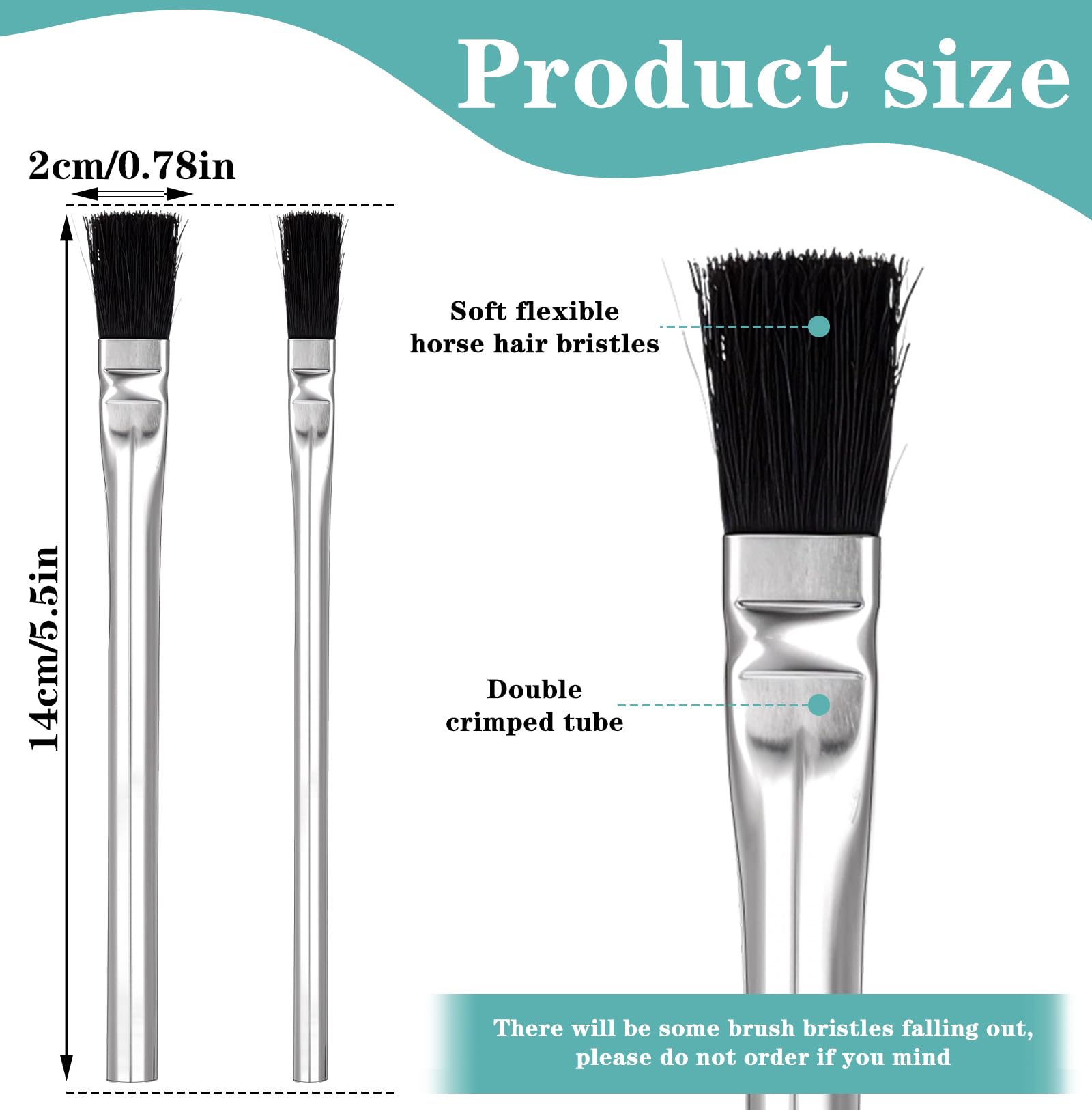 144 Pcs Acid Brush Bulk Boar Hair Acid Flux Brushes Epoxy Wood Glue Brush Metal Tubular Handle Disposable Glue Brushes for Woodworking Soldering Crafting Home(1/2 Inch, 3/8 Inch Wide)