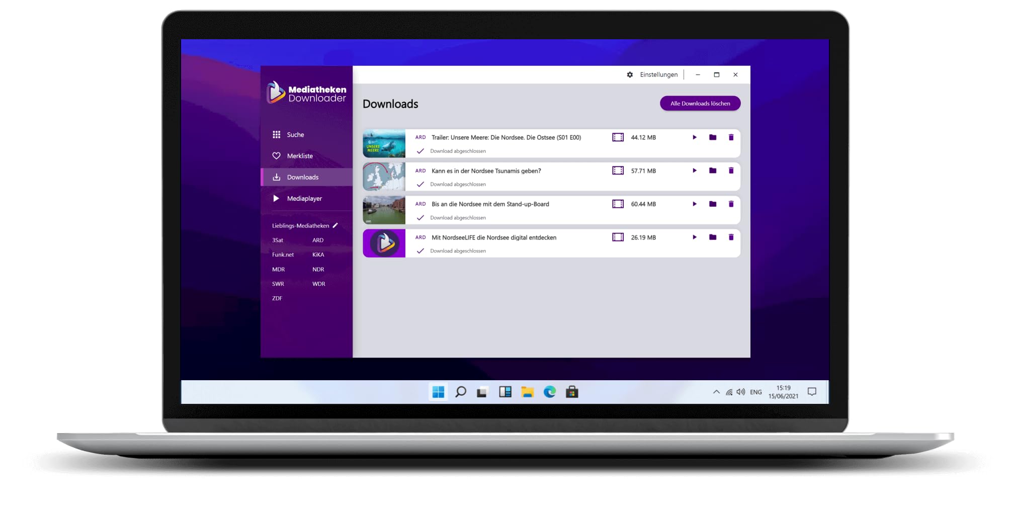 Mediatheken Downloader 2025 für ARD, ZDF, 3sat, BR, Funk.net, KiKA, NDR uvm direkt ansehen oder speichern - legaler Download - Win 11, 10