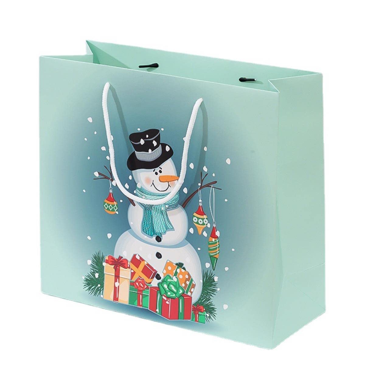 CTLH20 Lot de 10 sacs en papier pour cadeau de Noël avec poignée - 14 x 15 x 7 cm