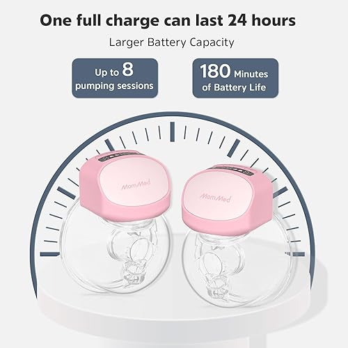 Miniatura 2 de Mommed Extractor de leche manos libres S10Pro, extractor de leche doble portátil con 3 modos y 9 niveles, diseño a prueba de fugas, extractor de