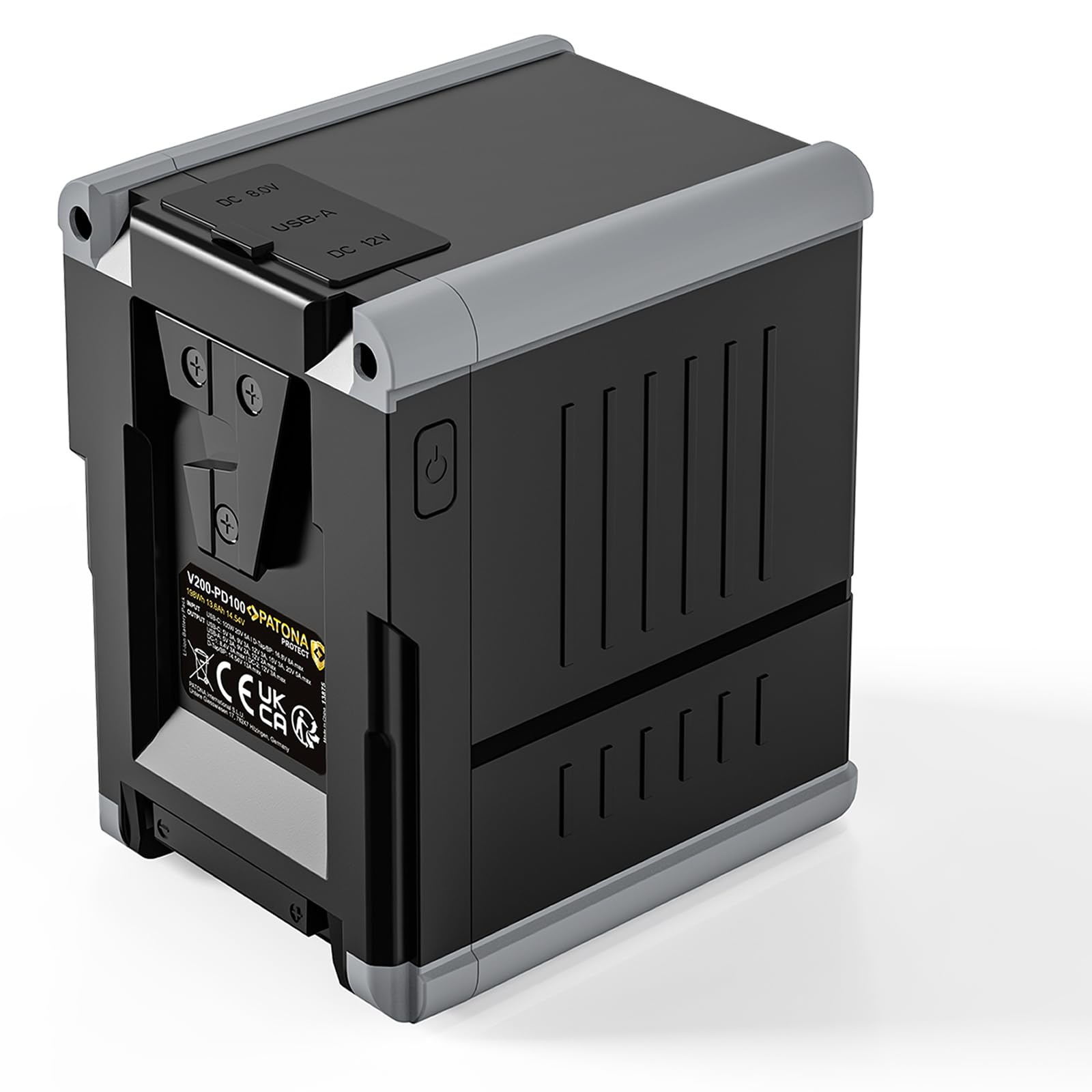 PATONA Premium VBase 99 V-Mount 99 Wh PD100W USB-C | Do RED, ARRI, Sony i Blackmagic – USB-A, D-Tap, wyświetlacz LED i twarda obudowa, do aparatu i laptopa