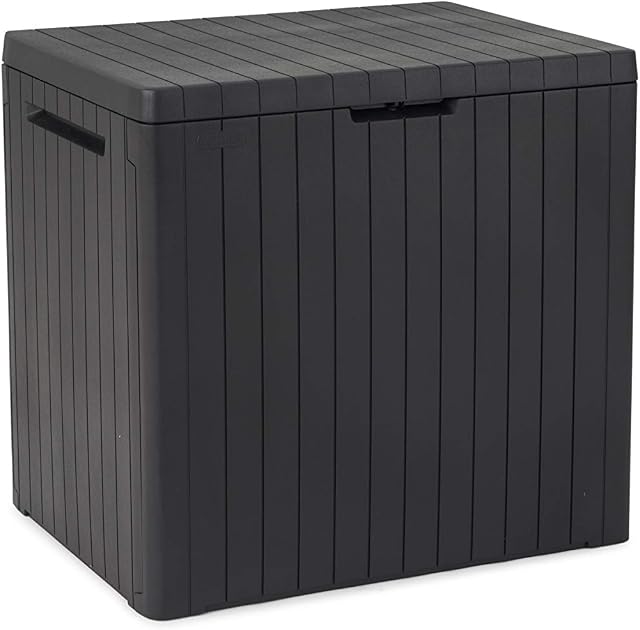 Keter 242798 City Outdoor Storage Box Garden Furniture 57.8 x 44 x 55 cm - Dark Grey