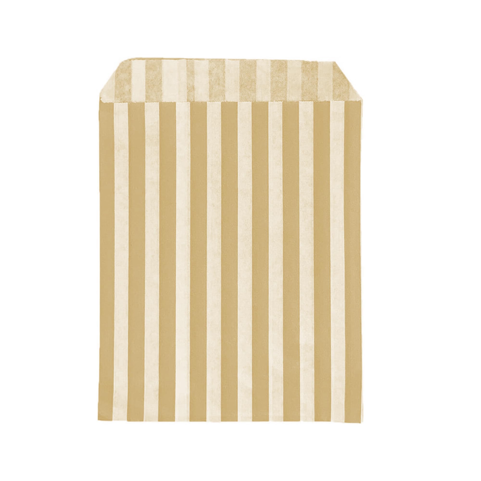 We Can Source It Ltd - Gold Candy Stripe Paper Bags 127mm x 178mm without Handles - Disposable Fold Top Packaging Bags for Sweets, Wedding, Favours, Party Gifts, Bakery Treats & Retail - Pack of 1000