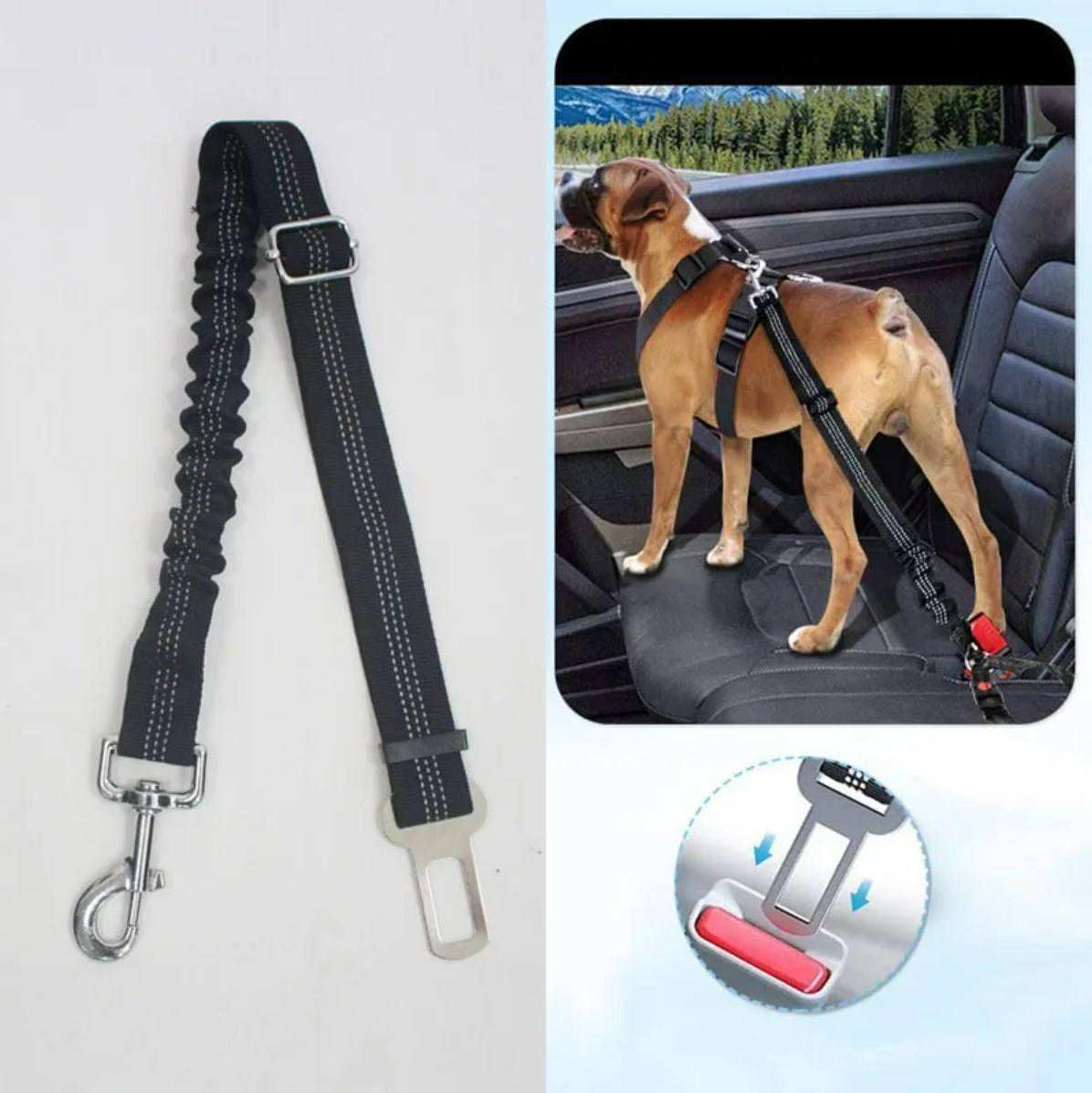 PawSafe 1PC Dog Seatbelt, Dog Seat Belt 3-in-1 Car Harness for Dogs, Black