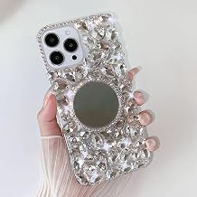 Rhinestone Glitter Phone Case with Mirror for Samsung Galaxy M15