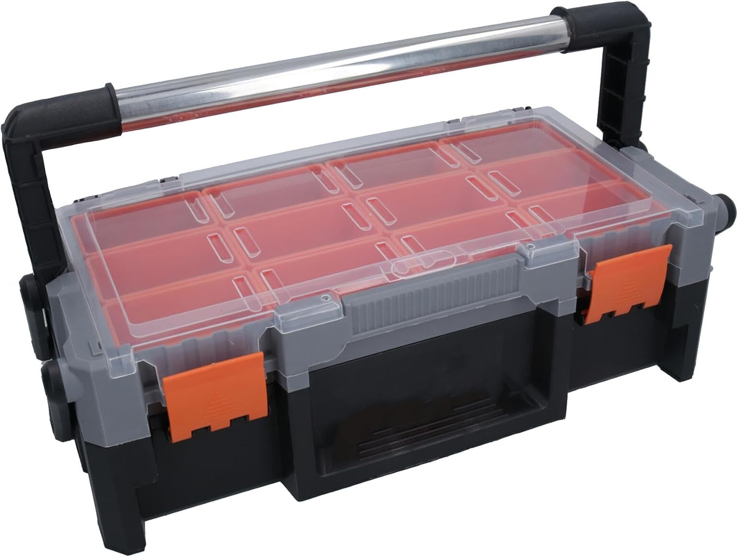 18in Cantilever Style Toolbox Tool Box Storage Container Organiser Compartment