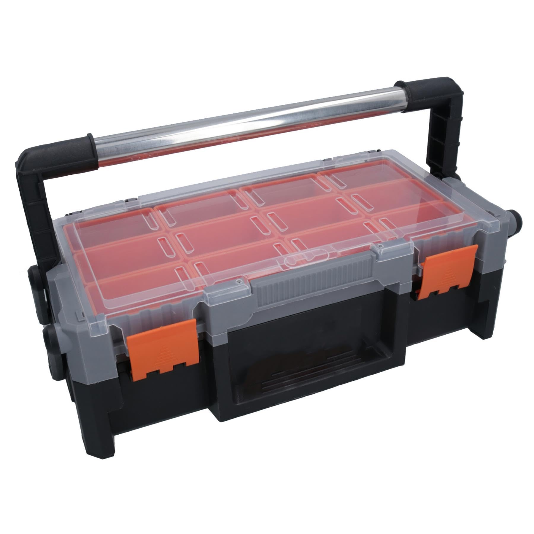 AB Tools 18in Cantilever Style Toolbox Tool Box Storage Container Organiser Compartment