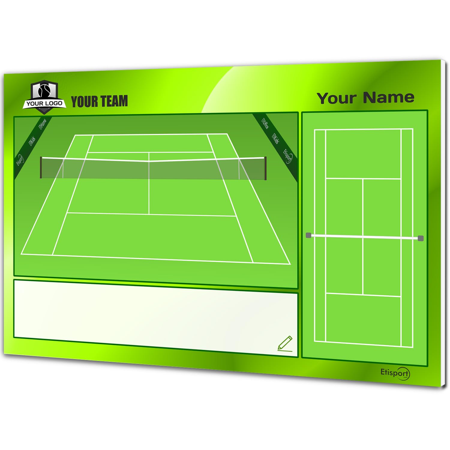 Personalizowana Tablica Taktyczna Tenis dla Trenera z Nazwą i Herbem Klubu