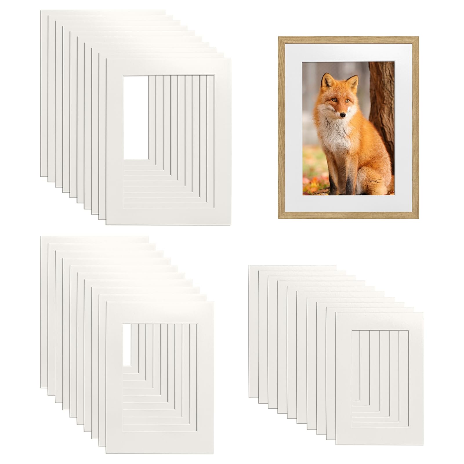 TTQiAnJ 30 Pcs Picture Mounts,3 Size White Picture Photo Frame Mounts,8x6/7x5/6x4 for A4 Picture Image Display Artwork or Paintings - Acid Free