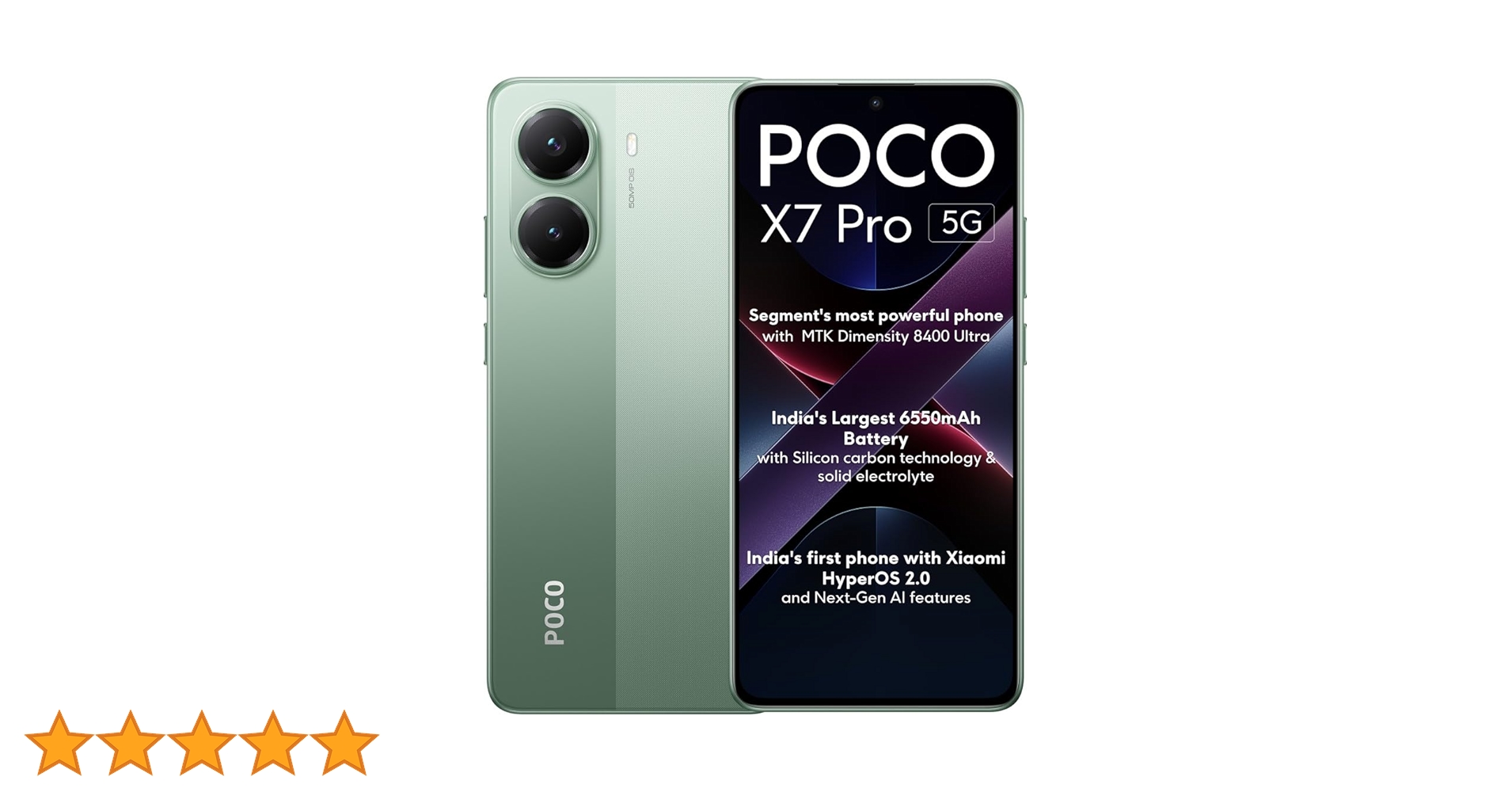POCO X7 Pro 5G グリーン　Dimensity 8400-Ultra 49,980円から、Dimensity 8400-Ultra搭載スマホ「POCO X7 Pro