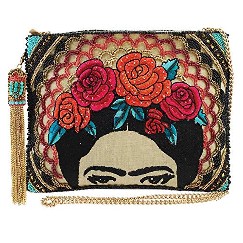 Mary Frances Frida Beaded Handbag Artist-Inspired Floral Crown Crossbody Clutch Bag, Multicolor