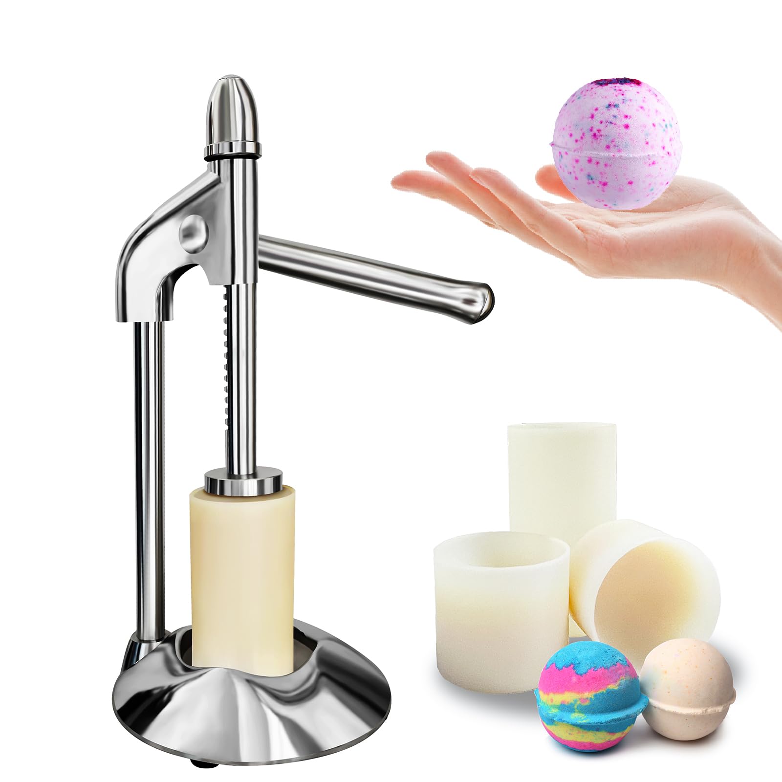 So Bath Bomb DIY,DIY Aroma Badebomben-Kit, Bath Bomb Press Machine with 6cm Mold Kit,Bath Bomb Maker