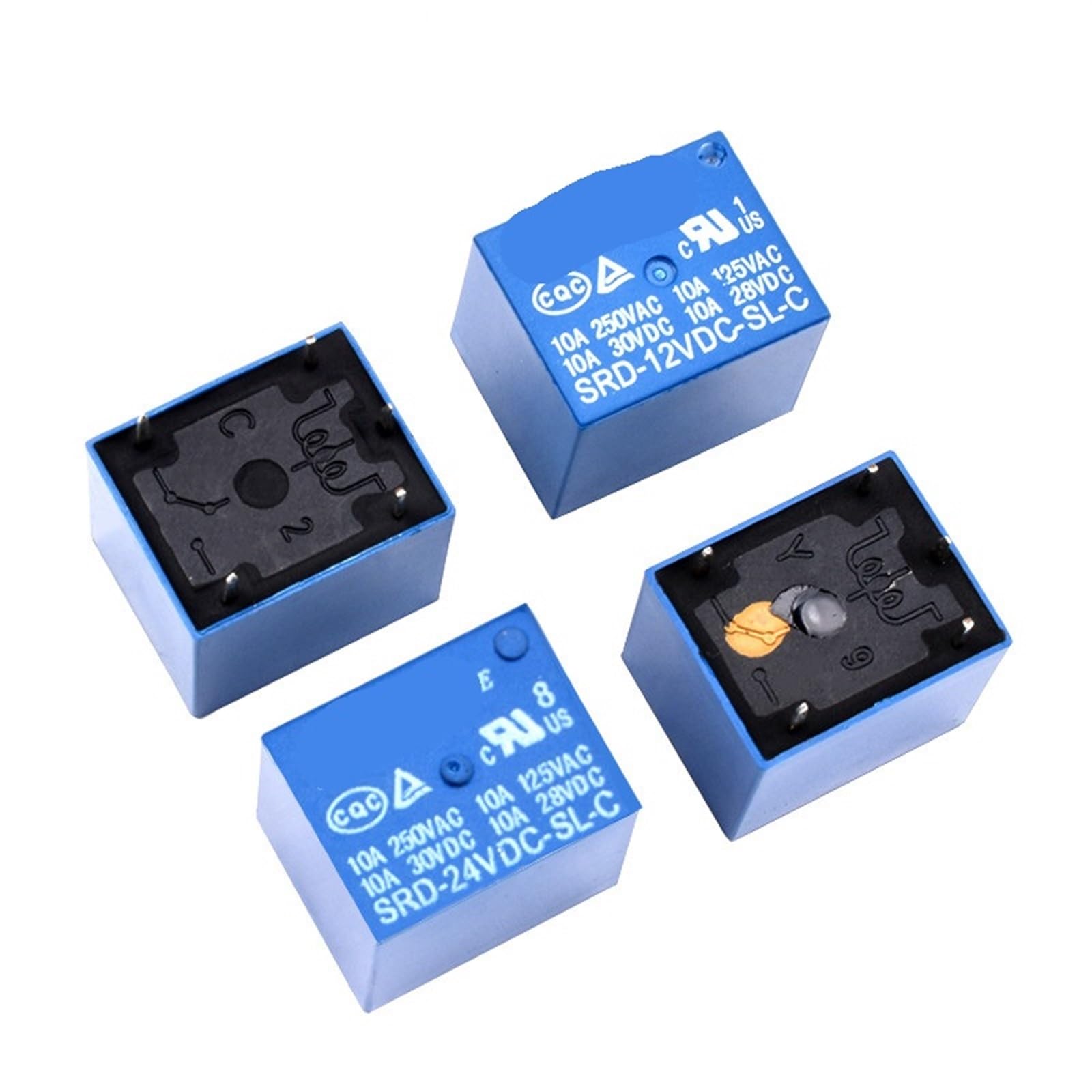 Relés de potencia SRD-12VDC-SL-A 5V 12V 24V 48V componentes de 4 pines 4
