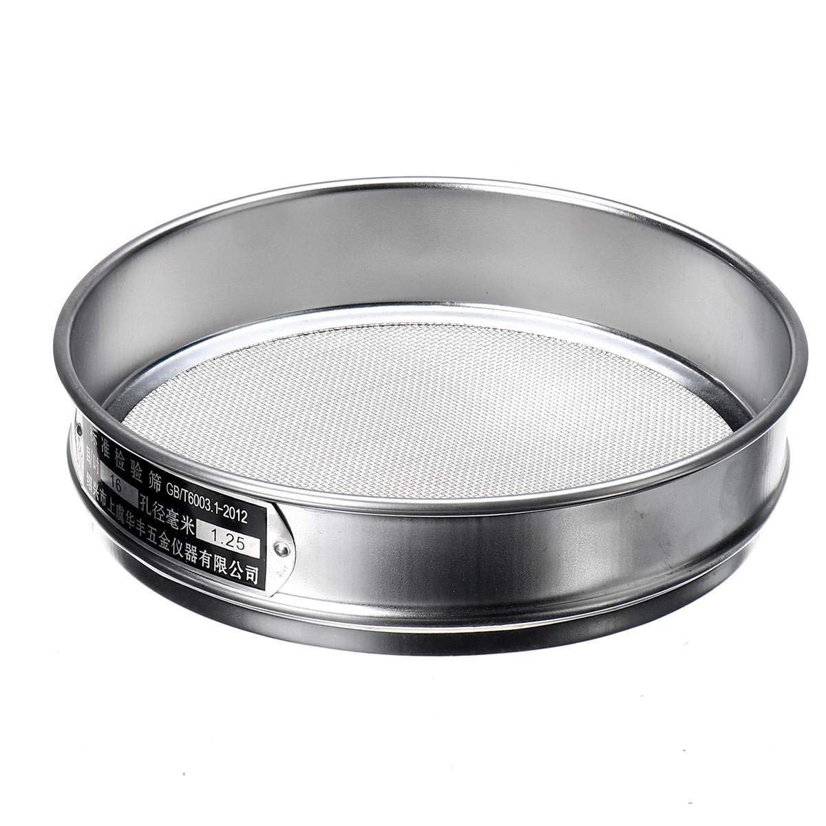 1 szt. Standardowe sito laboratoryjne ze stali nierdzewnej 20 cm | Sito do gleby o średnicy 1-2,5 mm i głębokości 5 cm, srebrne do laboratoryjnego proszku zbożowego(8)