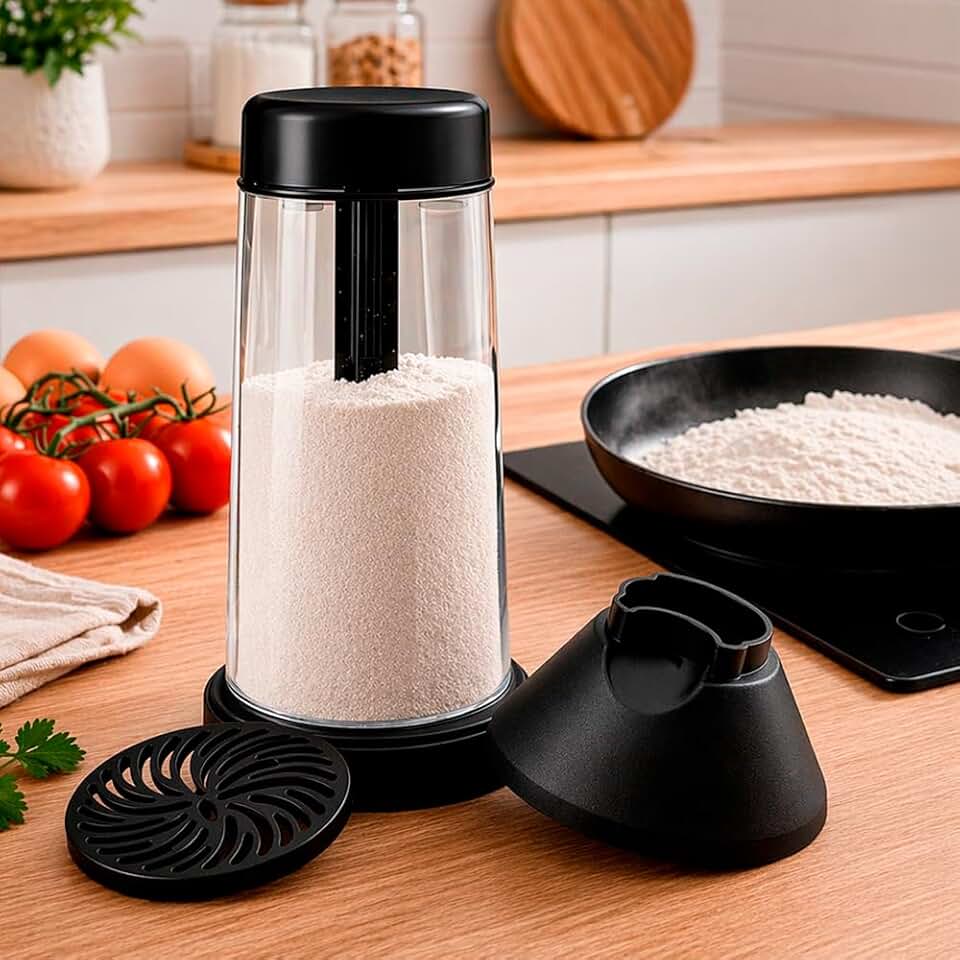 Tapioqueira Polvilhador Tapioca Peneira Manual para Farinha e Goma Ideal para Tapioca, Panquecas e Receitas Saudáveis Fácil de Usar e Limpar 500g Antiaderente Praticidade e Sabor no Dia a Dia Premium
