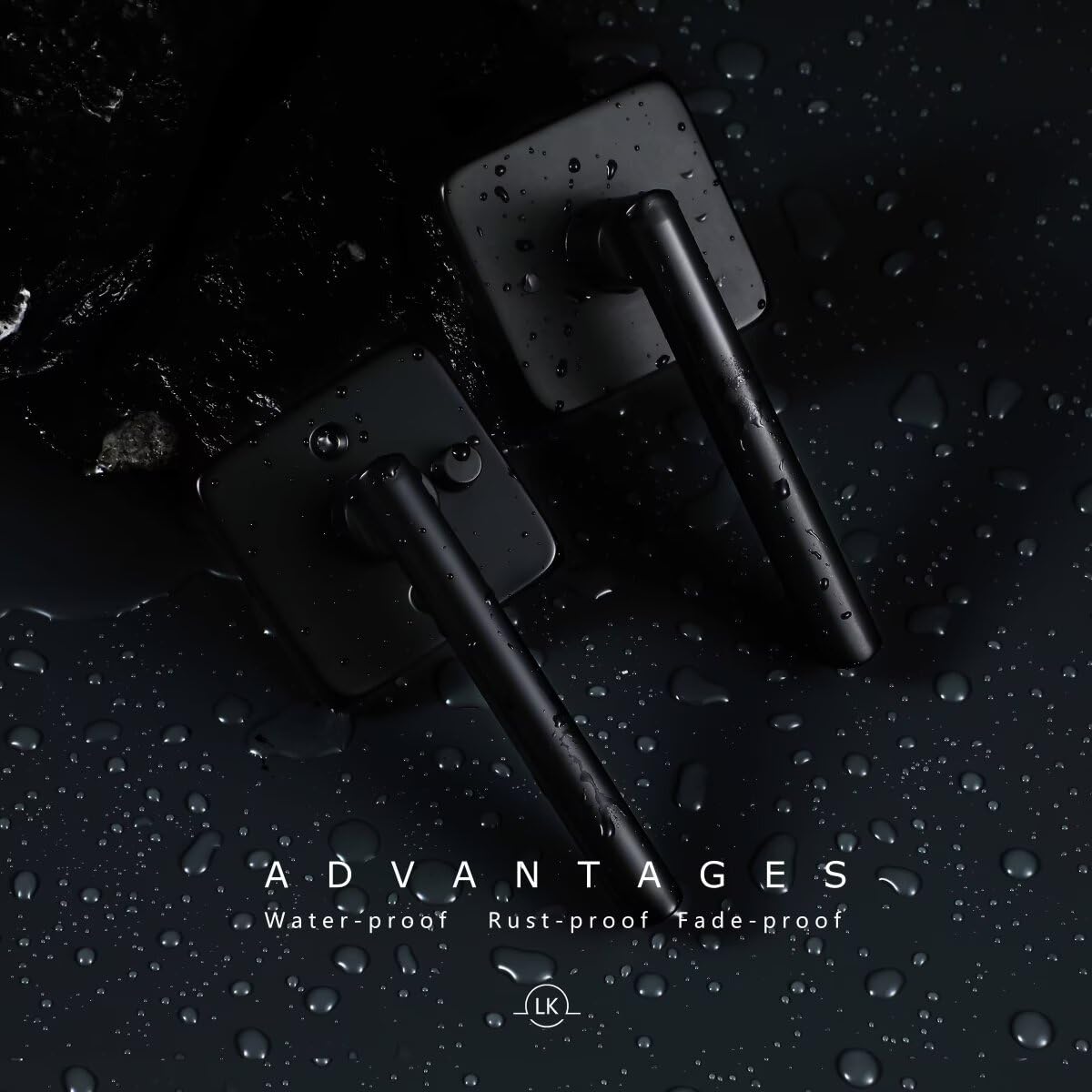 Linkaa Matte Black Door Handles - Push Lock Security -2 Linkaa Matte Black Door Handles - Push Lock Security -2
