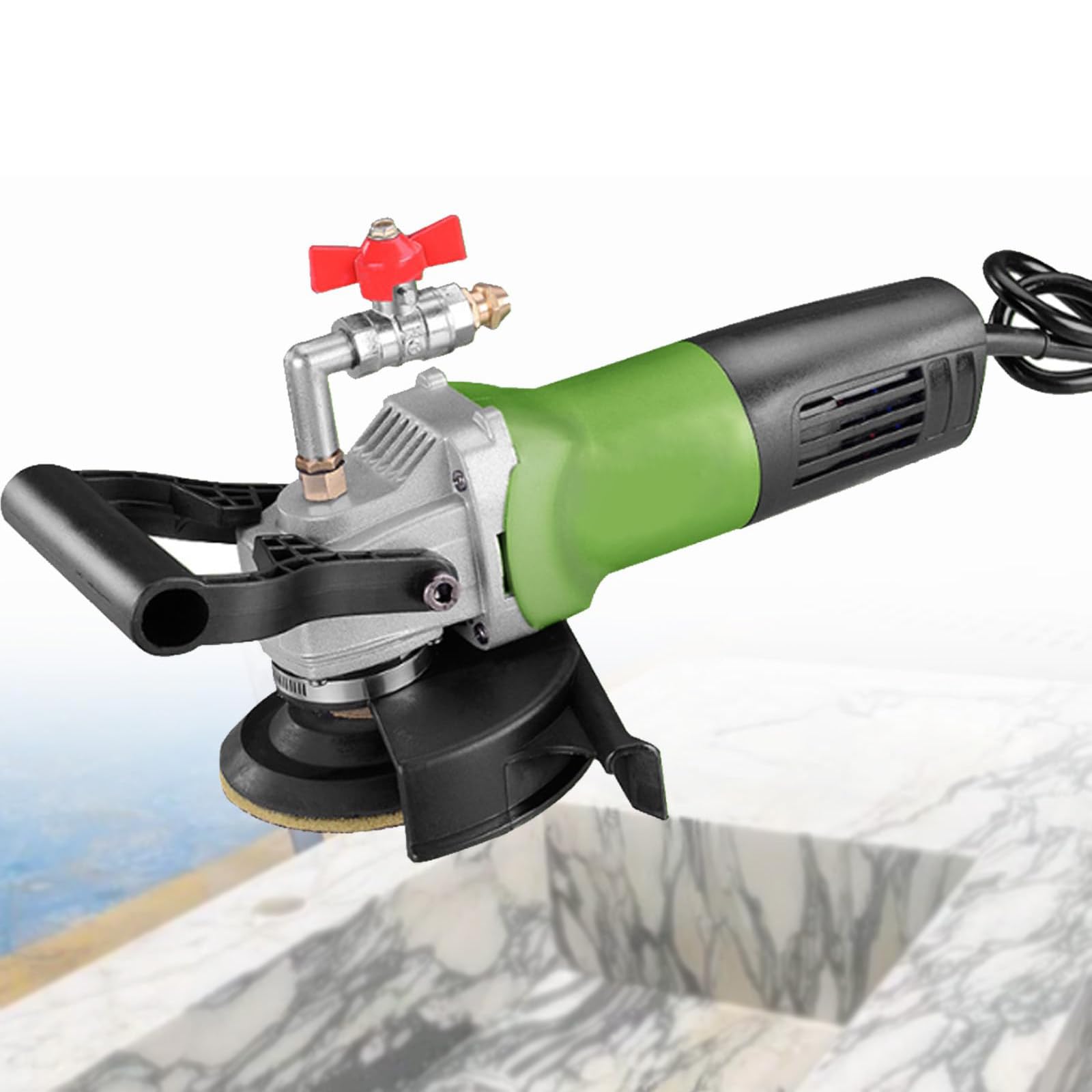 Zhjopp 220V Hand-Held Water Injection Stone Polishing Machine, 6 Gears, Cement Floor Marble Polishing Machine, Electric Wet Polisher Grinder