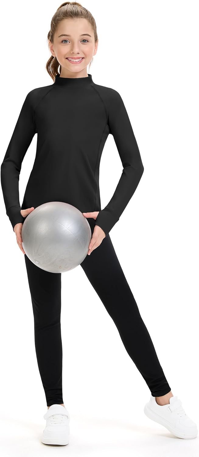 HASMES Girls Long Sleeve Shirt Kids Turtleneck Athletic T-Shirt Sports Activewear Yoga for Teens(Age 7-14) - Image 6