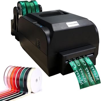 Satin Ribbon Printing Machine,4 Row Digital Ribbon Printer,Label Printer Foil Stamping Printing Machine for Gift Wrapping Floral Crafts Party and More