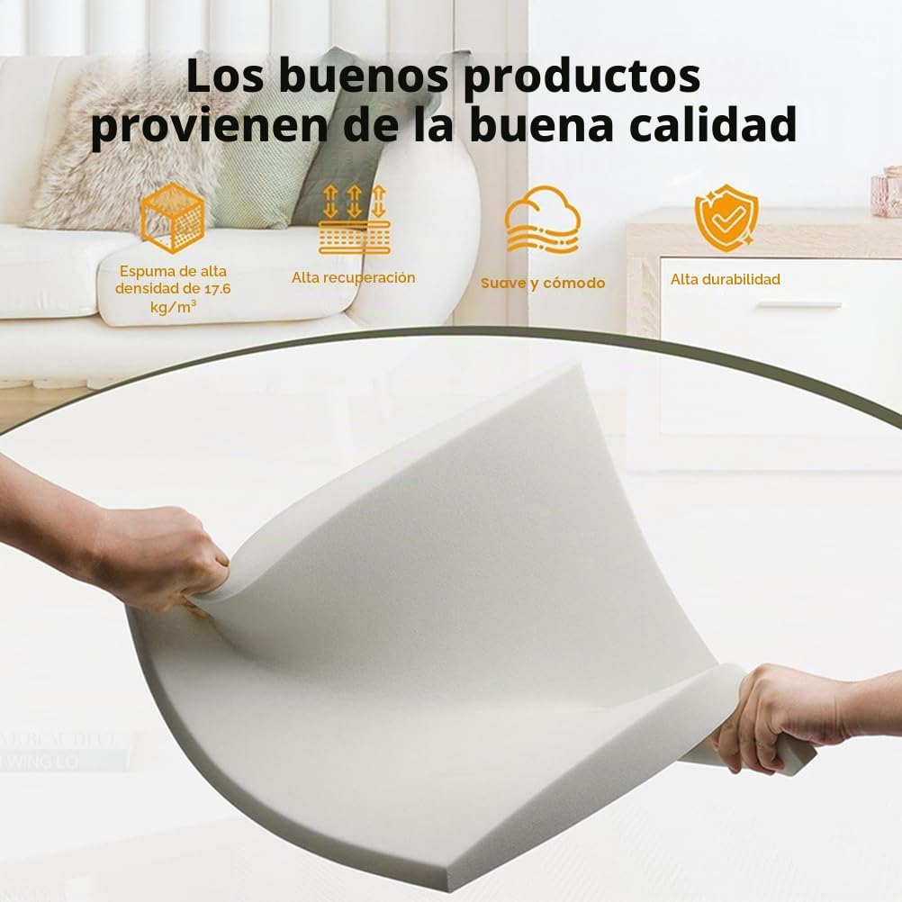 Genérico Tablas De Soporte para Sofá Resistentes para Asientos Hundidos, Cojín De Espuma De Tapicería De Alta Densidad,Cojín De Repuesto para Colchón De Sofá Cama Esquinero,Gris,4seats
