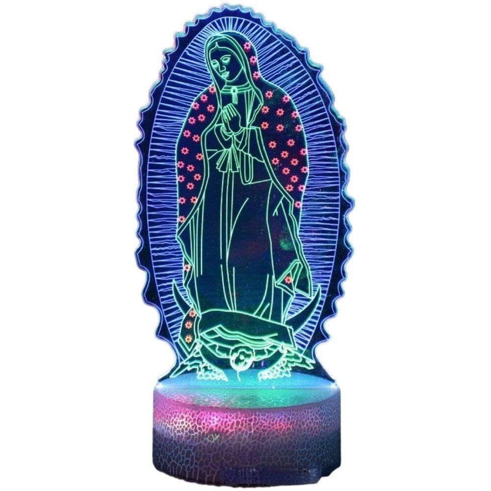 Ericetion 3d Virgin Mary Night Light Christ Desk Lamp for Home Room Decor Birthday Easter Jesus Gifts