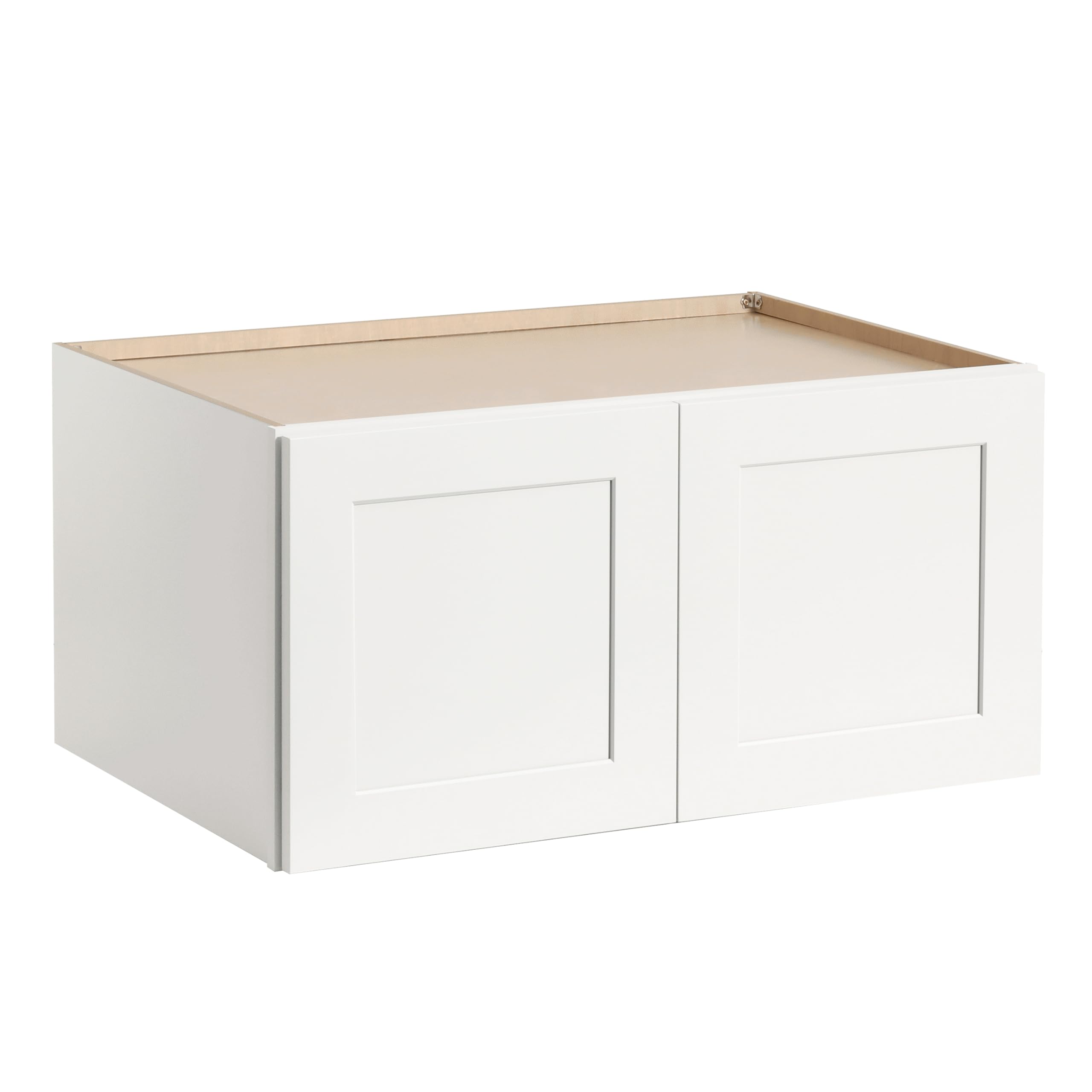 CozyHommie Solid Wood Wall-Mounted Cabinet Shaker Style Refrigerator Wall Kitchen Cabinet, Storage Cabinet for Kitchen Bathroom Garage (White, 33