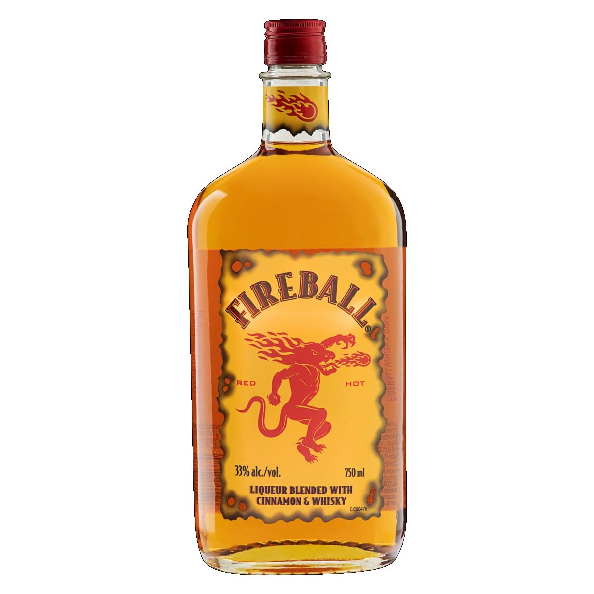 Fireball Cinnamon Whisky Liqueur, Canadian Whisky With Real Cinnamon, 33% ABV, 70cl, America's #1 Shot Brand, Best Served Cold, Spicy Flavour, Ideal for Shots, Mixed Drinks and Cocktails