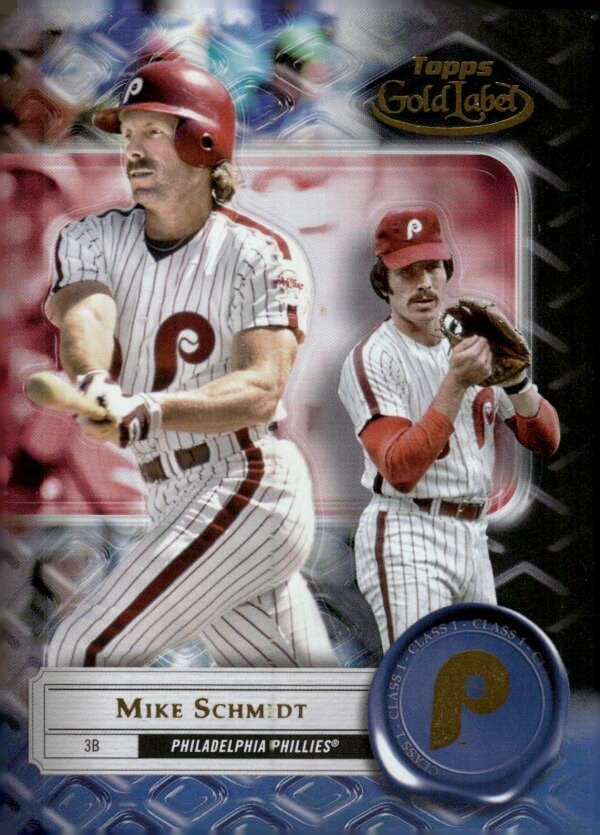 2022 TOPPS GOLD LABEL CLASS 1#26 MIKE SCHMIDT PHILADELPHIA PHILLIES BASEBALL OFFICIAL TRADING CARD OF MLB