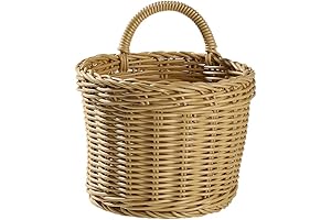 Brown Hanging Storage Basket for Outdoor Fake Plants