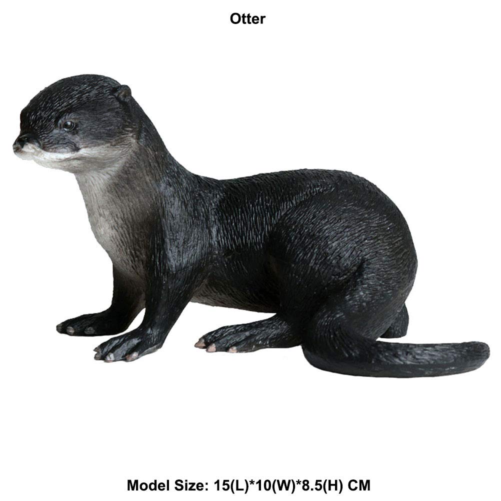 JOKFEICE Figure di animali Realistico Plastica Lontra di pesca Progetto scientifico, giocattoli educativi per l'apprendimento, regalo di compleanno, cake topper per bambini