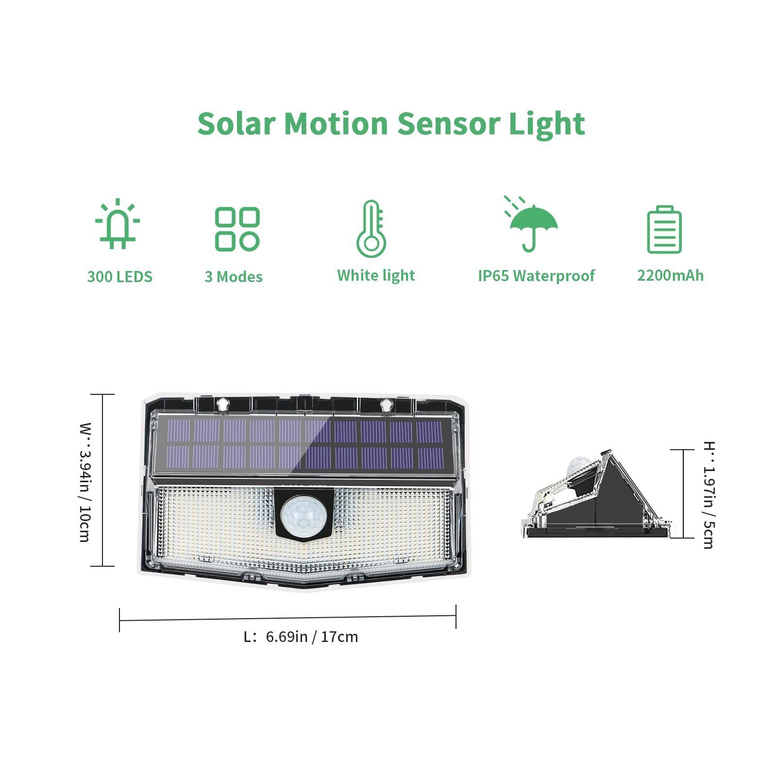 6 Luci Solari Esterno Con Sensore Movimento - Faretti LED 236 LED Impermeabili Per Giardino E Garage
